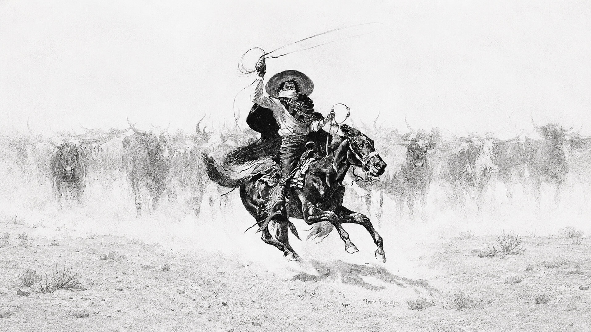 Remington toro toro 1890 Old vaquero traditions captured in a drawing by F. Remington ca 1890